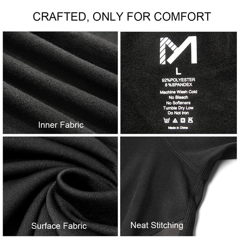 MEETYOO mens Sport Long Johns Base Layer Set, Black, Large US - Image 4